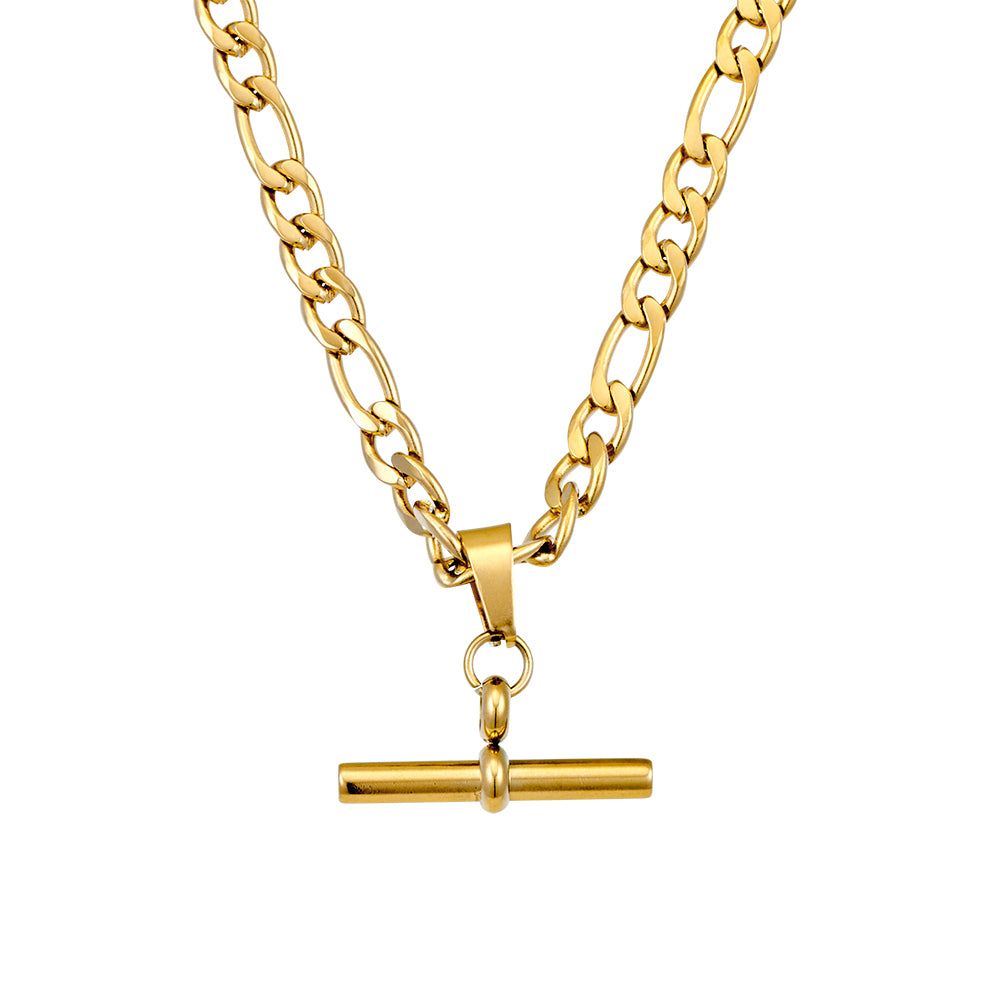T-Bar Figaro Chain Necklace