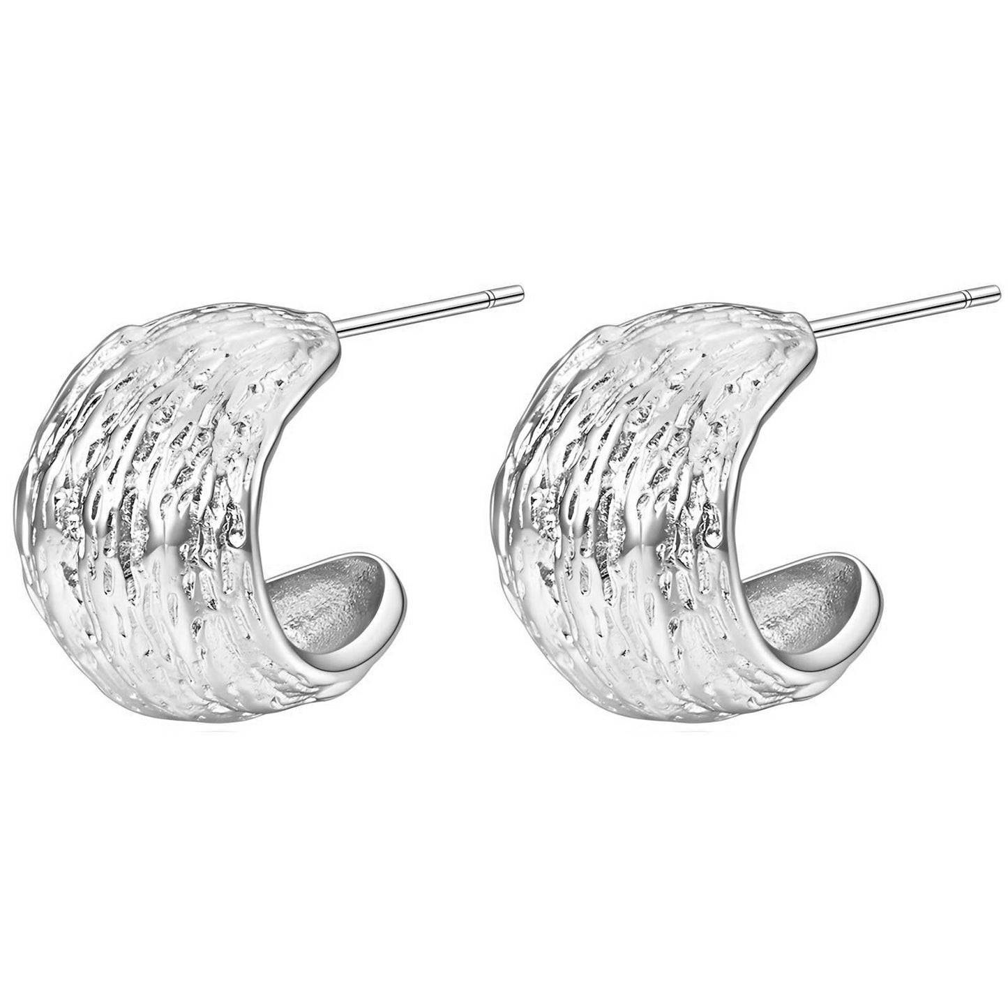 Textured Crescent Earrings