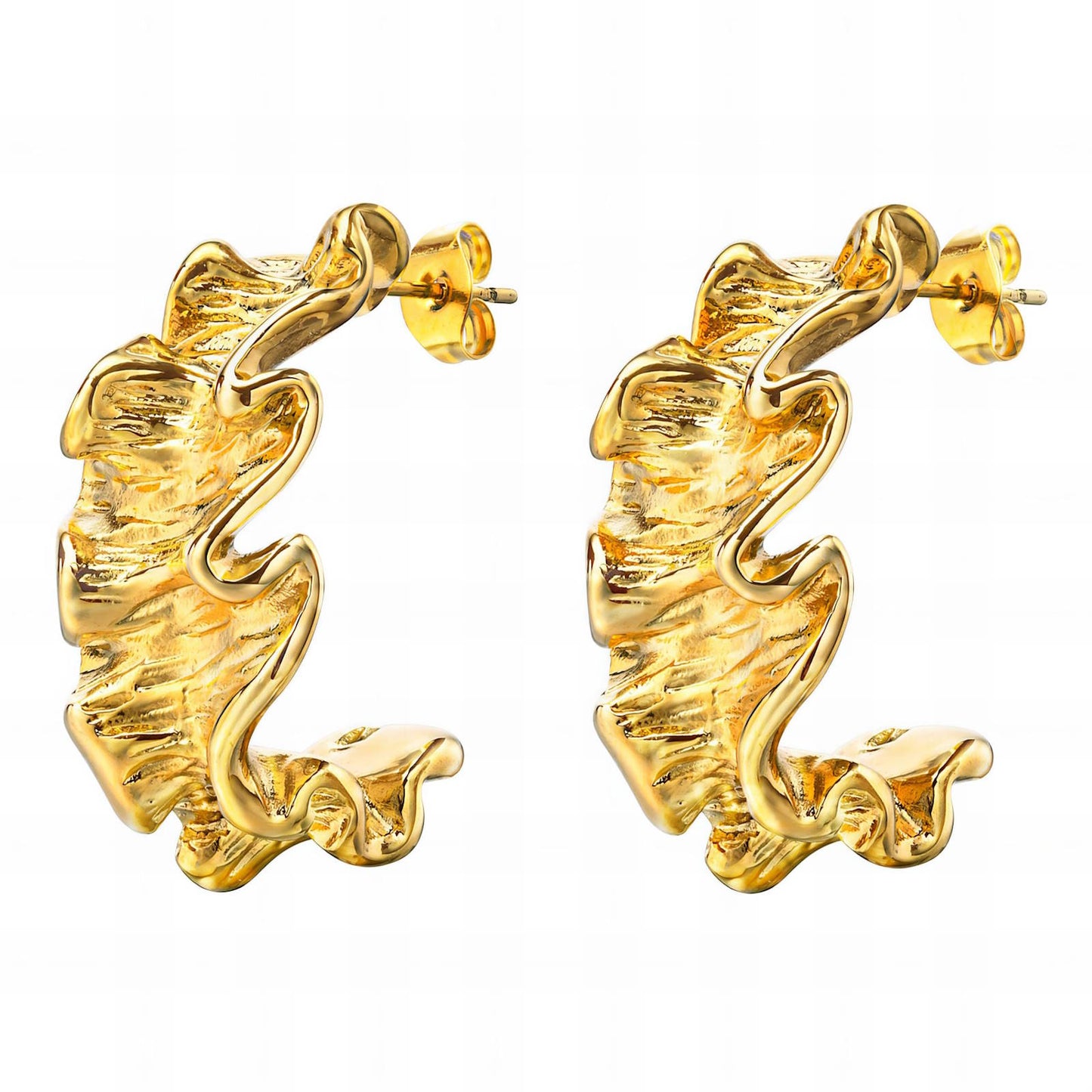 Ruffle Hoop Earrings