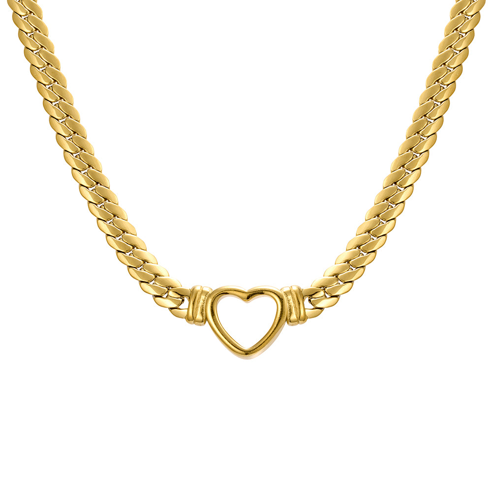 Gold Open Heart Necklace