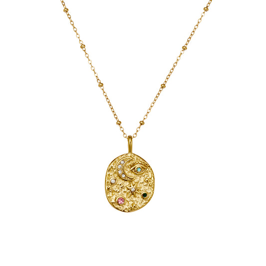 Celestial Gold Pendant Necklace