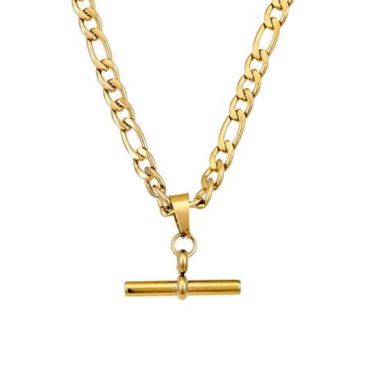T-Bar Figaro Chain Necklace