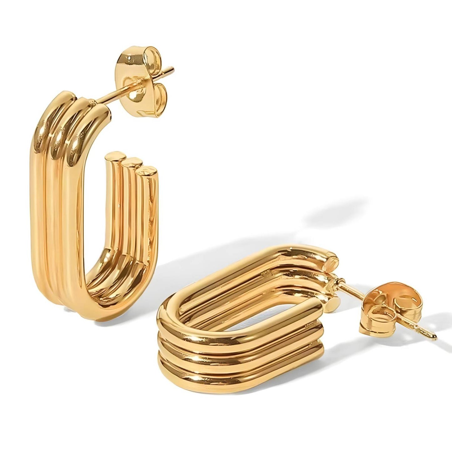 Oval Gold Hoop Earrings