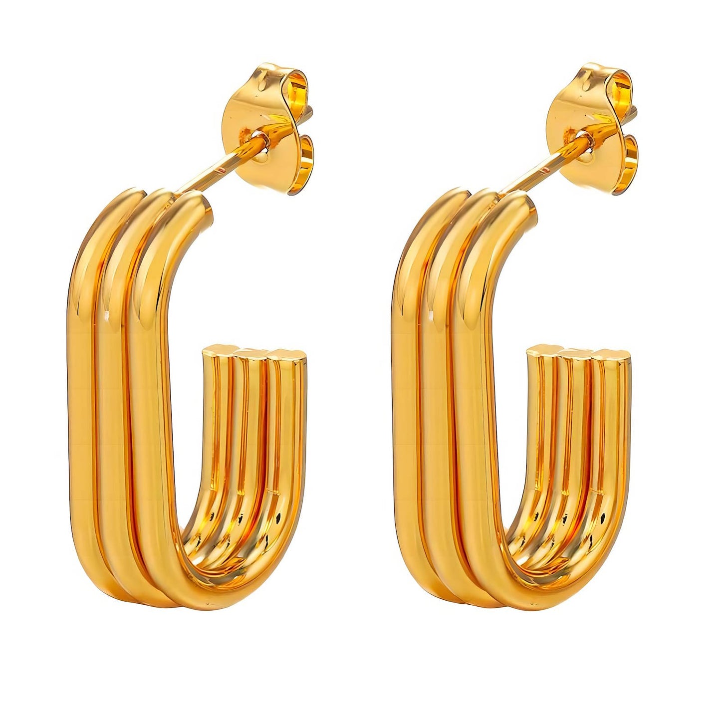 Oval Gold Hoop Earrings