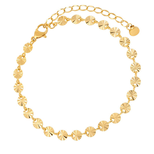 Gold Sunburst Disc Bracelet