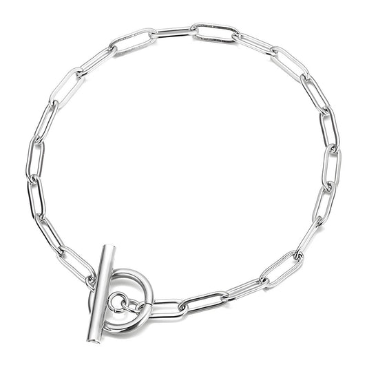 Silver Paperclip Chain Bracelet