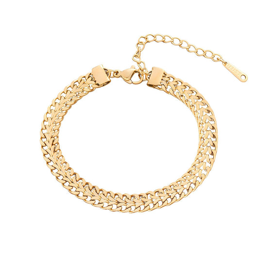 Plated Flat Curb Chain Bracelet