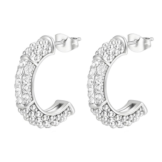Silver Crescent Earrings