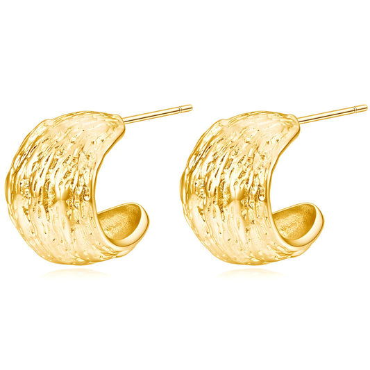 Textured Chunky Hoop Earrings