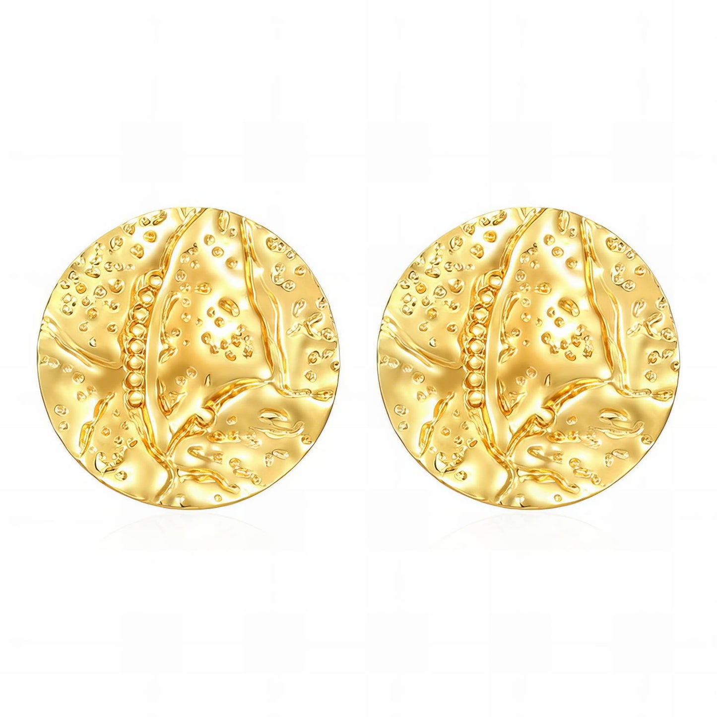 Large Disc Stud Earrings