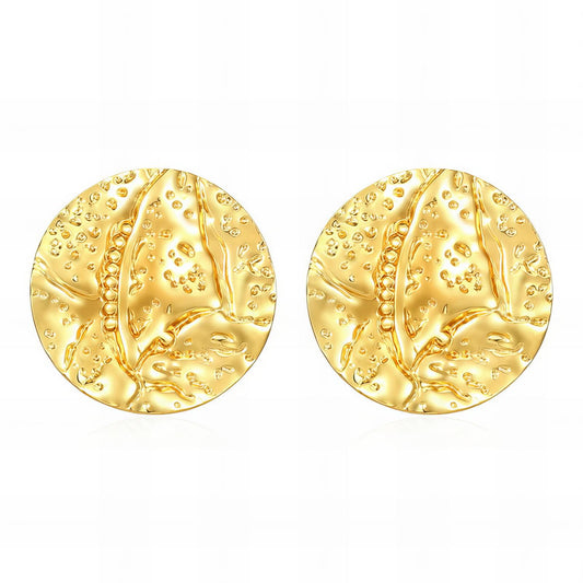Large Disc Stud Earrings