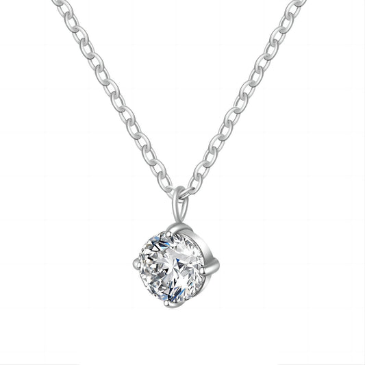 Silver Solitaire Necklace
