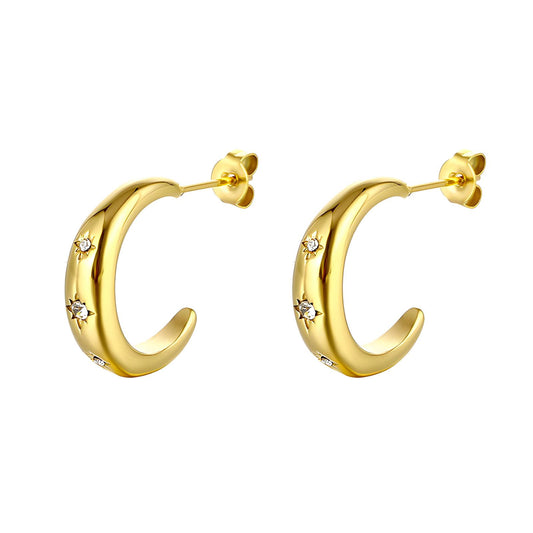 Starburst Crystal Hoop Earrings