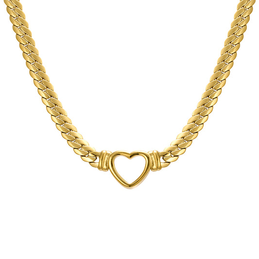 Gold Open Heart Necklace
