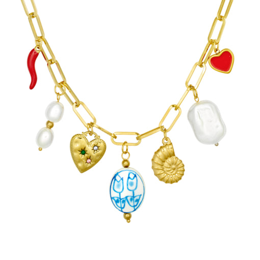 Heart Bold Charm Necklace